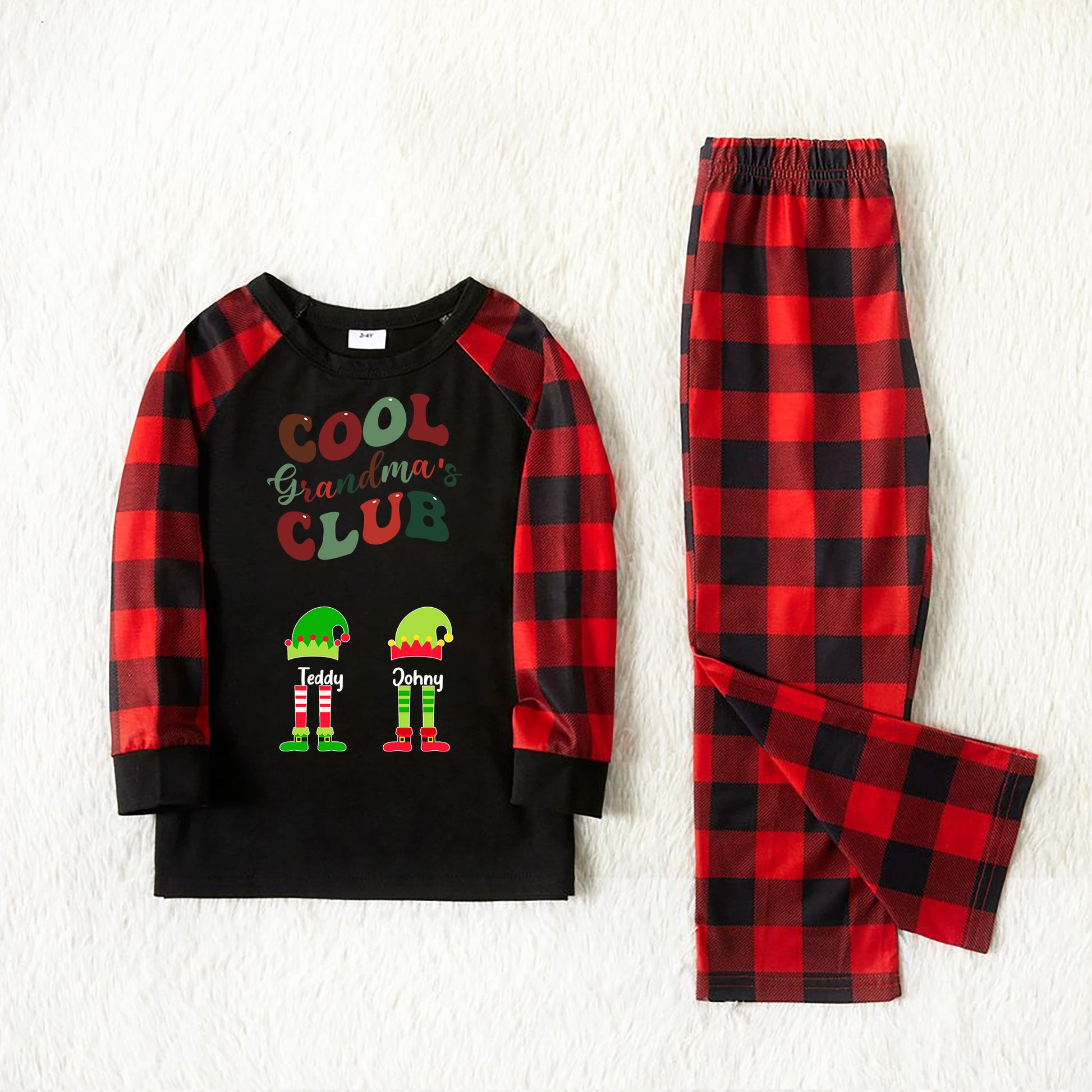 Cool Grandma's Elves Club Christmas Personalized Pajamas