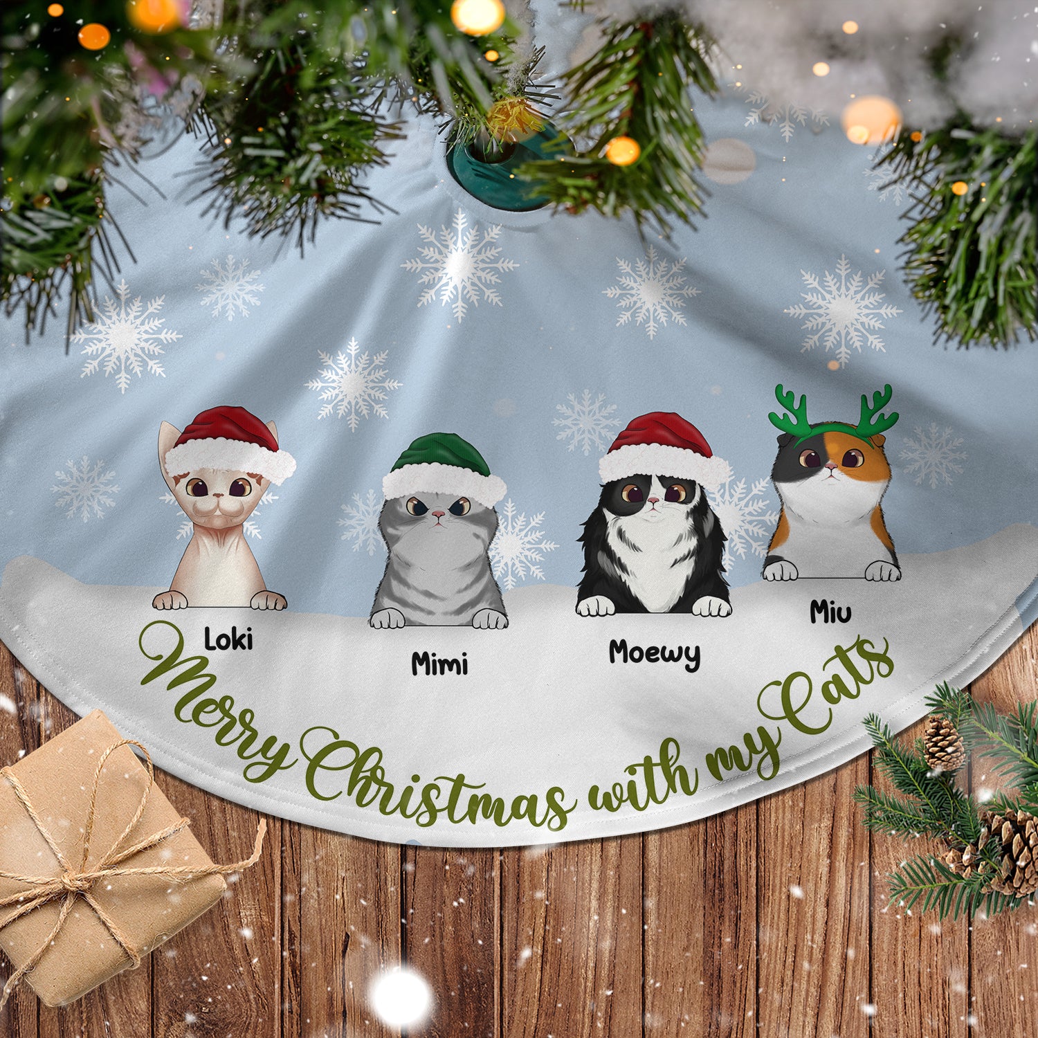 2023 Personalized Christmas Tree Skirt For Cat Lovers