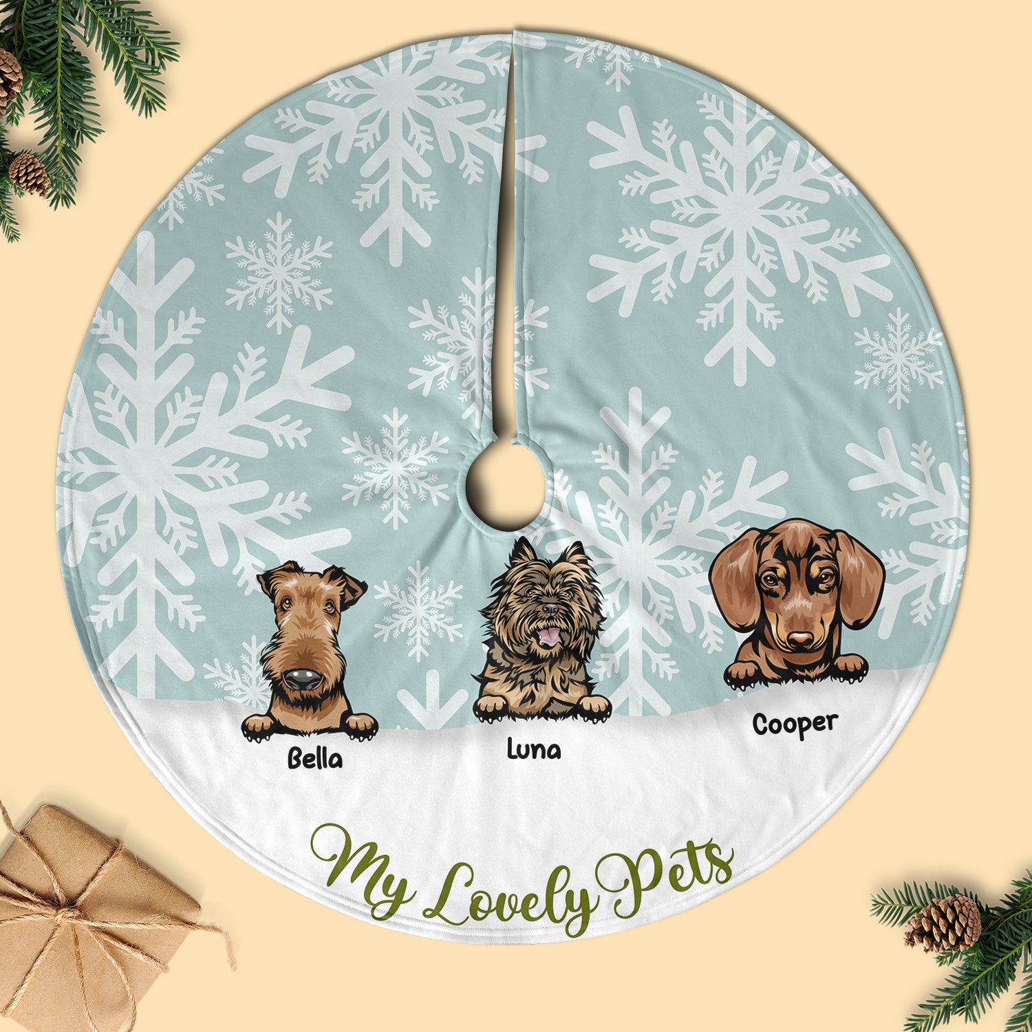 2023 Personalized Christmas Tree Skirt For Dog Lovers