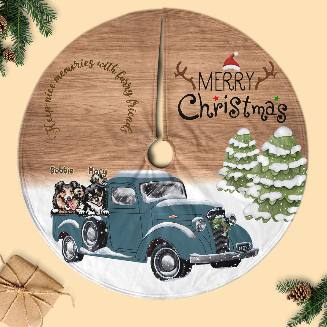 Personalized Christmas Tree Skirt Adventure for Dogs