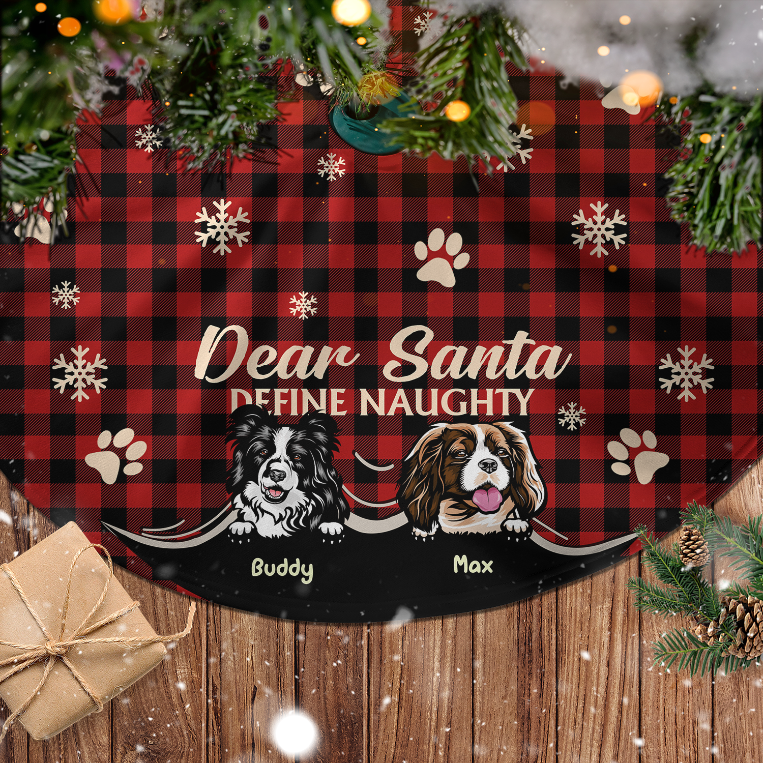 Personalized Christmas Tree Skirt For Dog Lovers