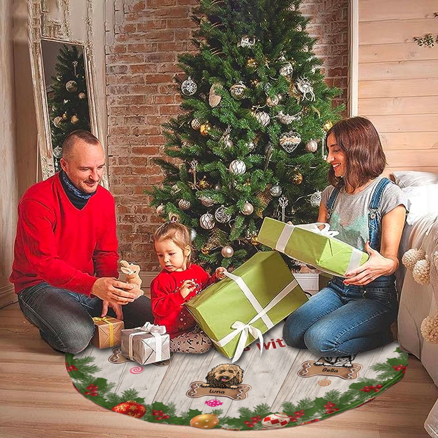 Special Personalized Christmas Pencil Tree Skirt For Dog Lovers