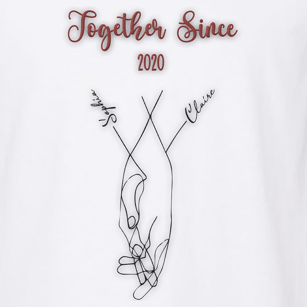 Together Since - Personalized Embroidered Shirt - Valentine's Day Gift