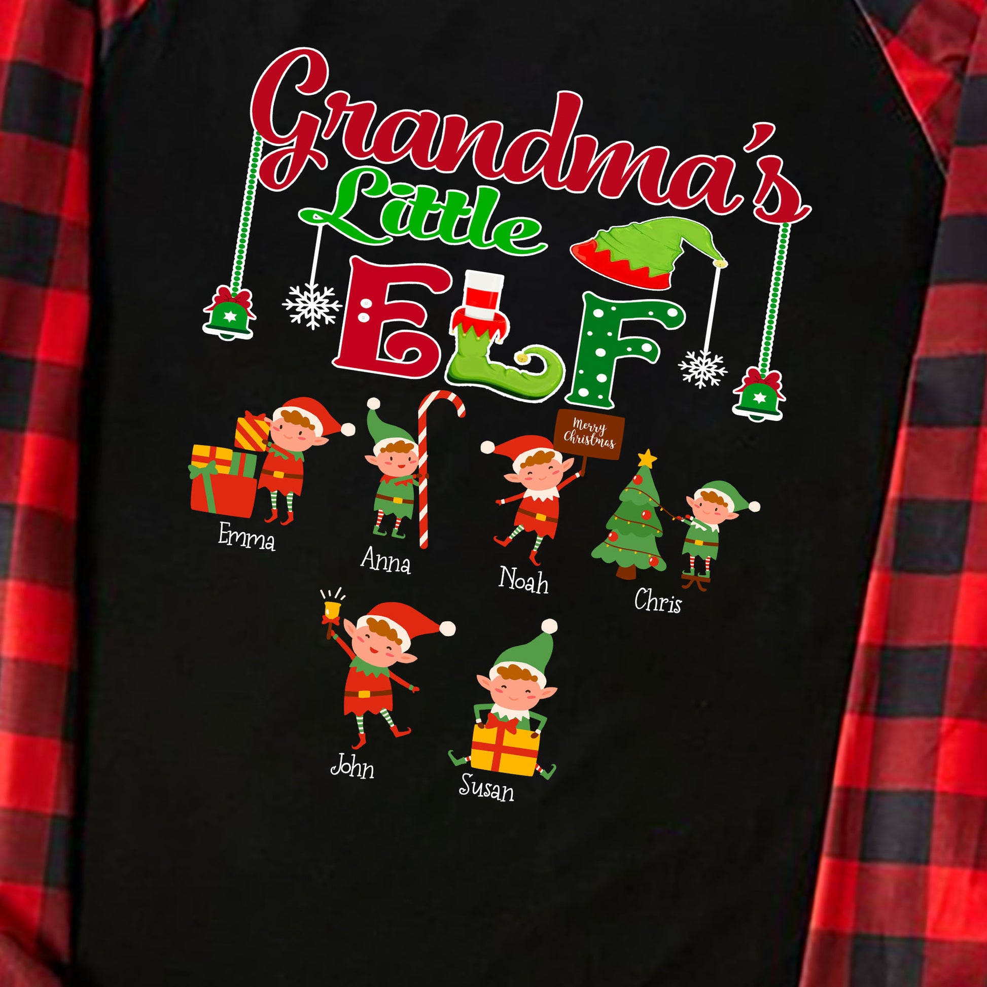 Grandma's Little Elf Christmas Personalized Pajamas