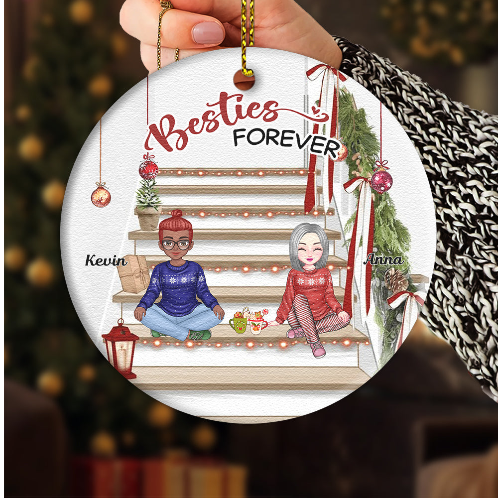 Personalized Christmas Ornament For Besties Forever