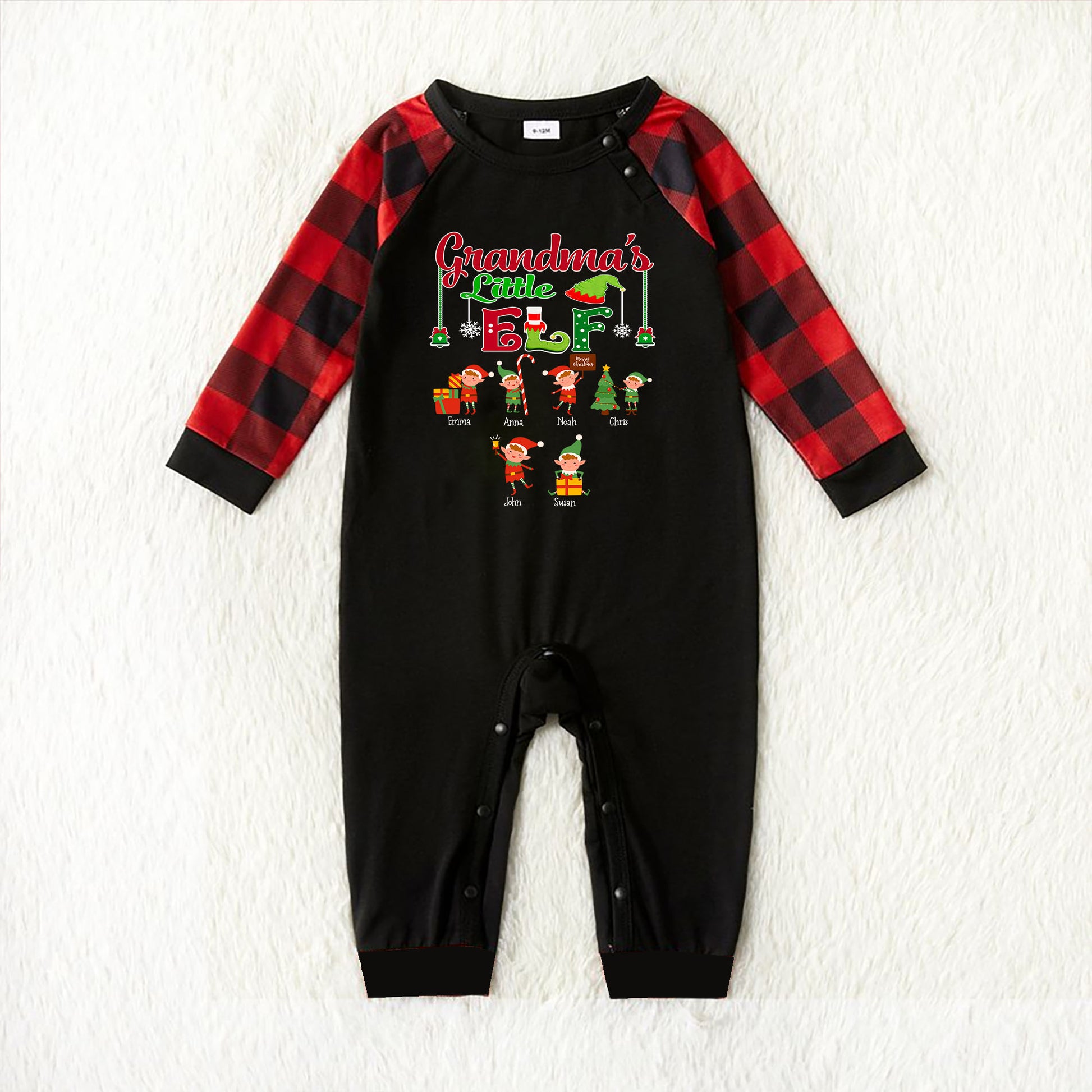 Grandma's Little Elf Christmas Personalized Pajamas