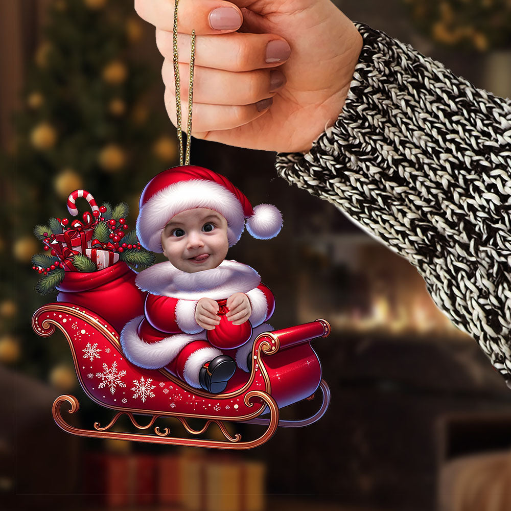 Adorable Newborn Baby - Acrylic Photo Personalized Ornaments