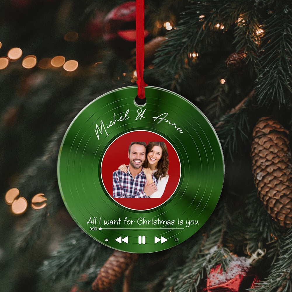 Custom Favorite Song and Photo For Couples - Personalized Ornament