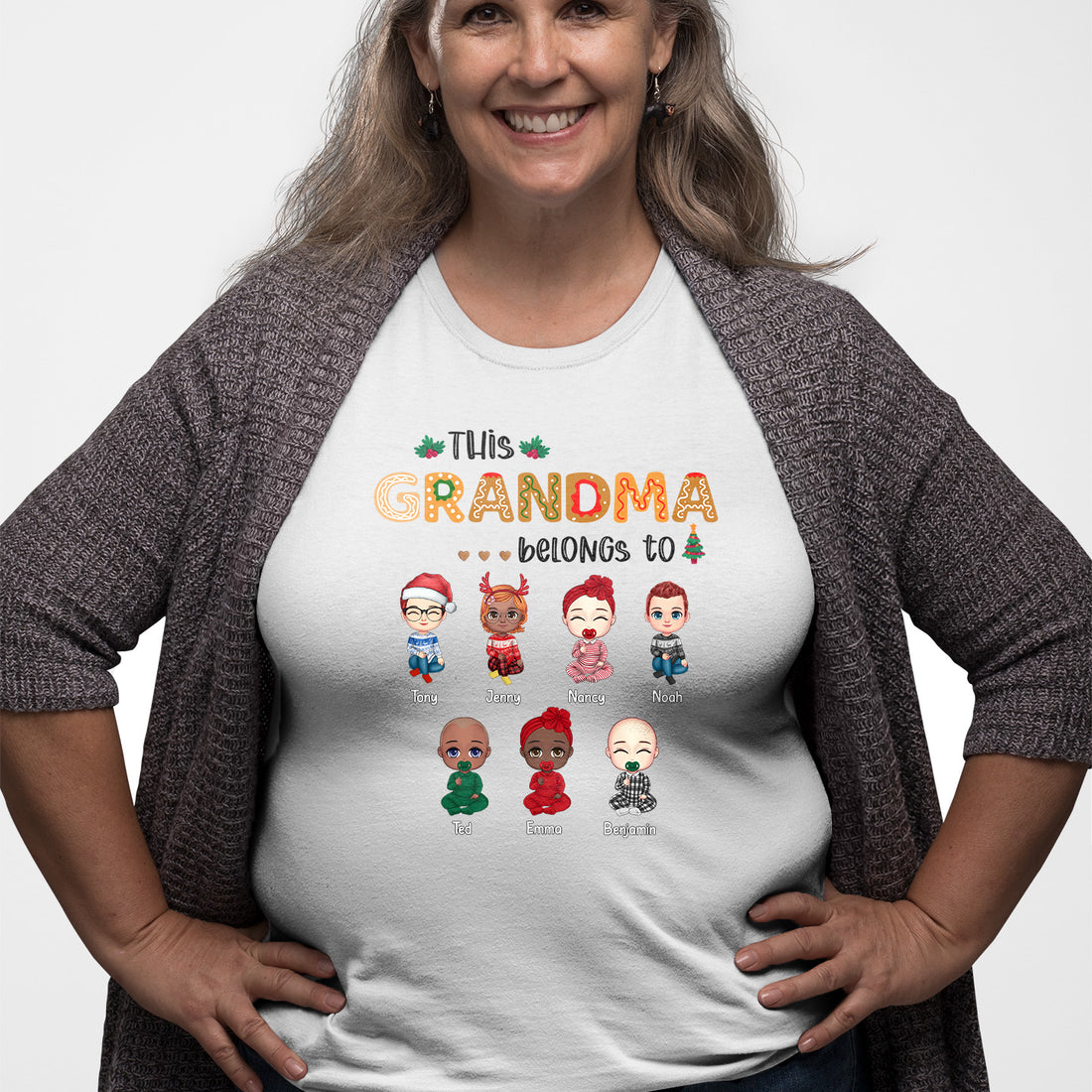 Personalized Christmas Shirt This Grandma Belongs To