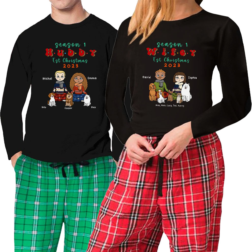 Wifey Hubby Season 1 Est 2023 Christmas Matching Pjs For Couples