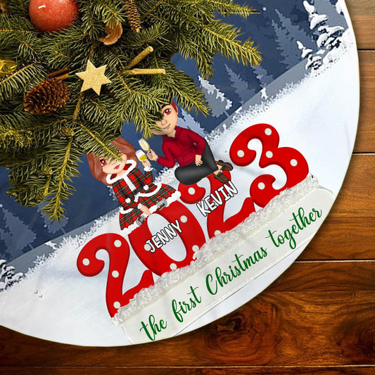 2023 Cheerful Family Personalized Christmas Tree Skirt