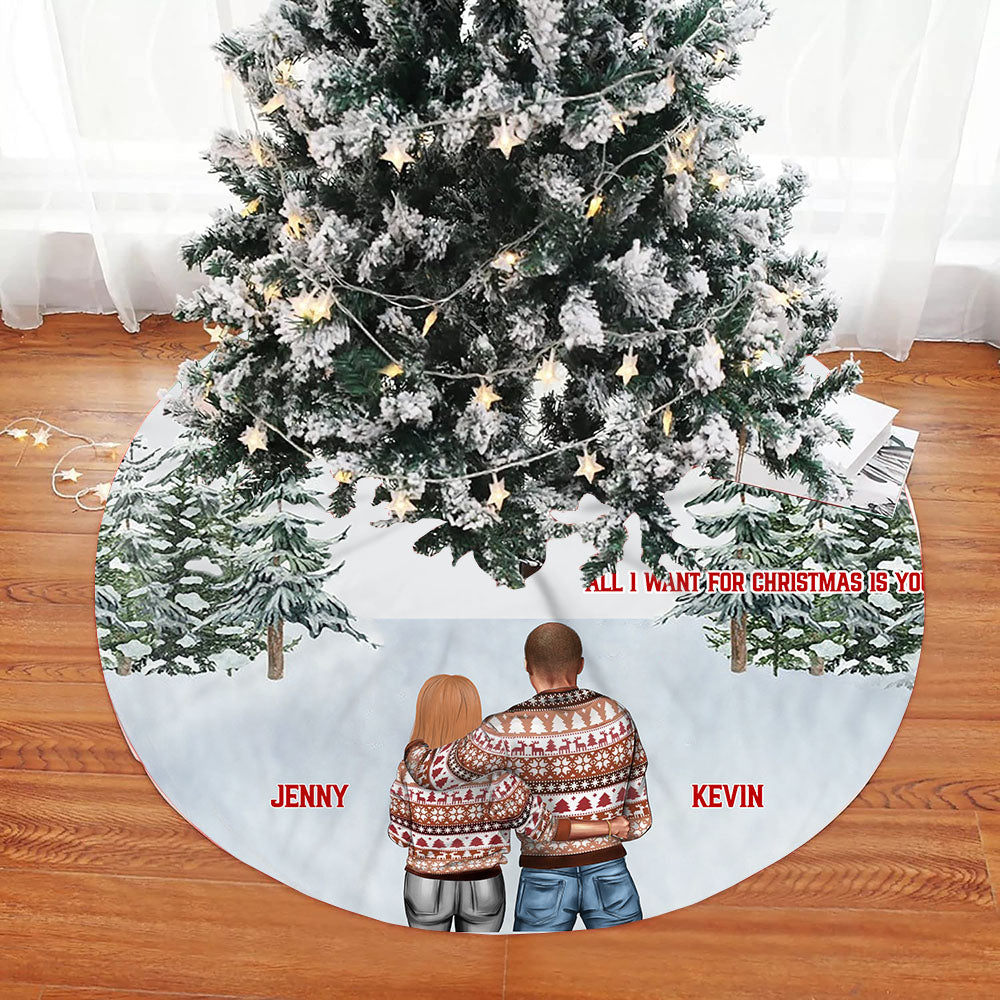 2023 For Couples Personalized Christmas Pencil Tree Skirt