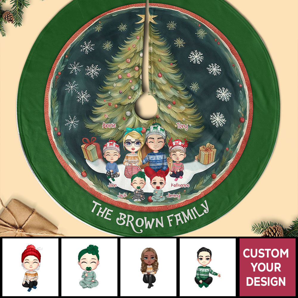 2023 Happy Family Personalized Christmas Tree Skirt