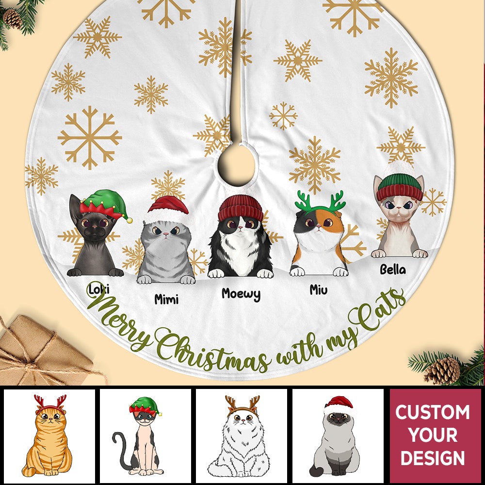 2023 Personalized Christmas Tree Skirt For Cat Lovers