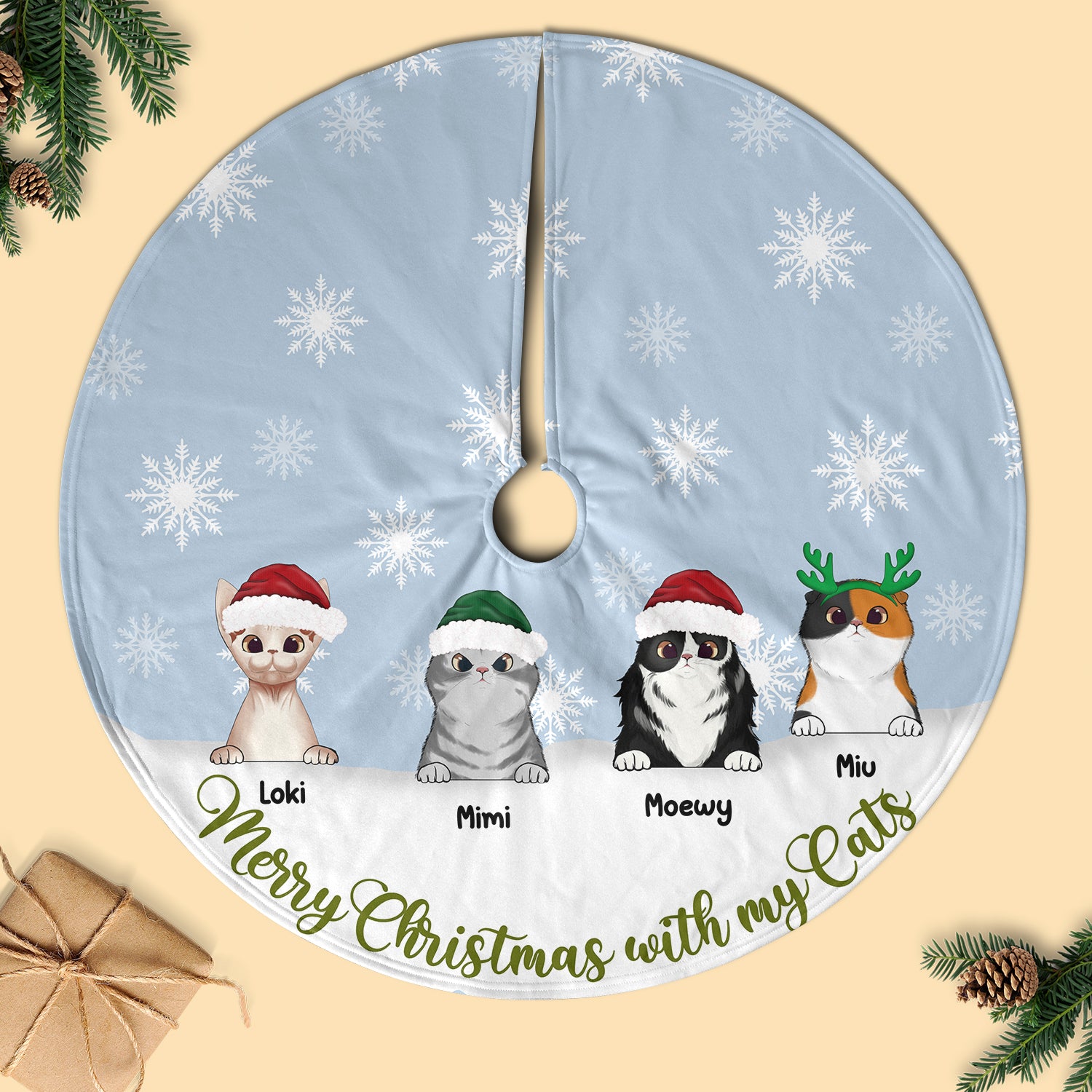 2023 Personalized Christmas Tree Skirt For Cat Lovers