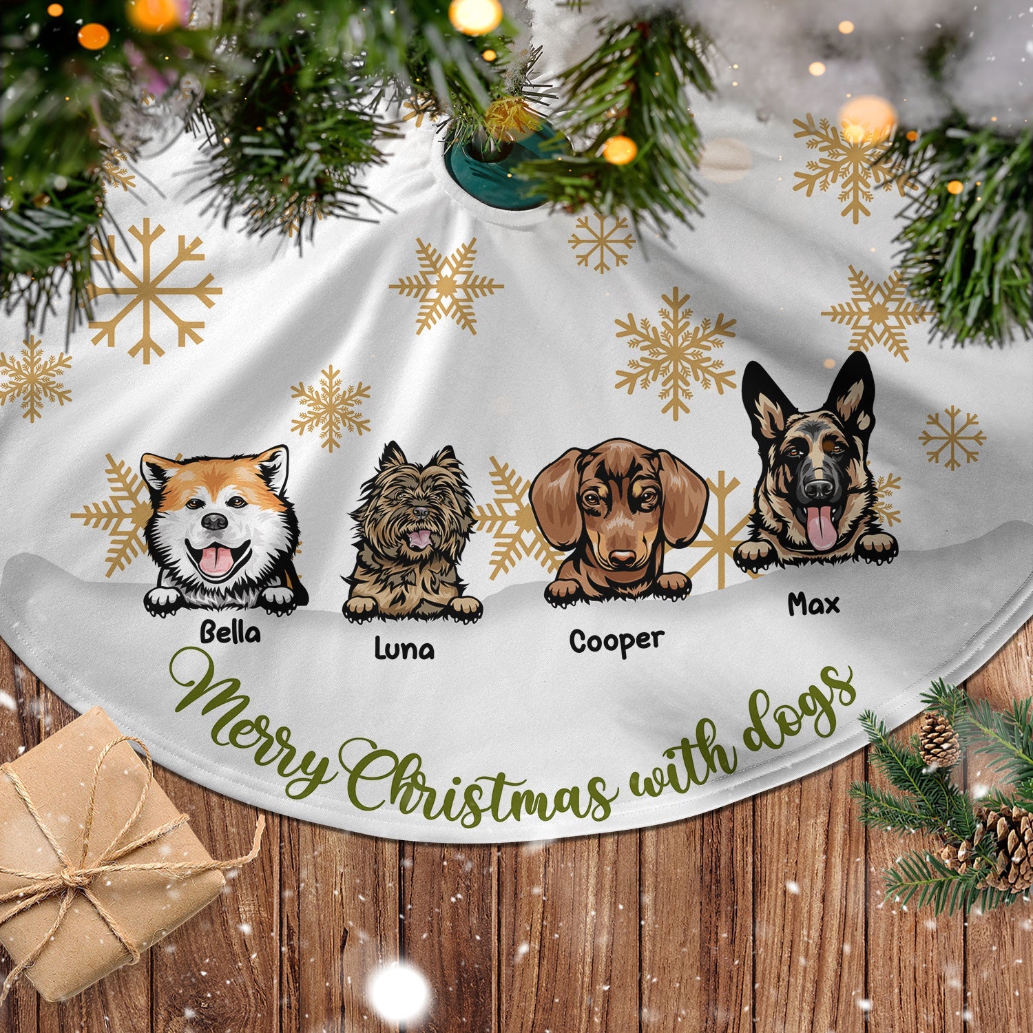 2023 Personalized Christmas Pencil Tree Skirt For Dog Lovers