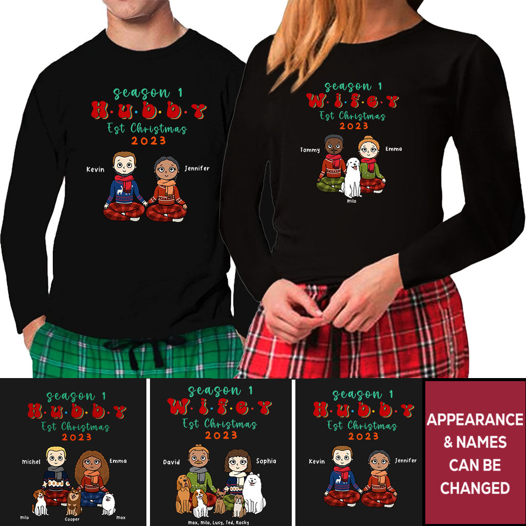 Wifey Hubby Season 1 Est 2023 Christmas Matching Pjs For Couples