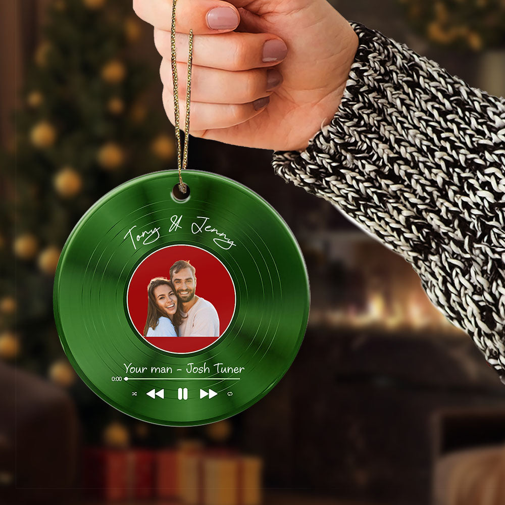 Custom Favorite Song and Photo For Couples - Personalized Ornament