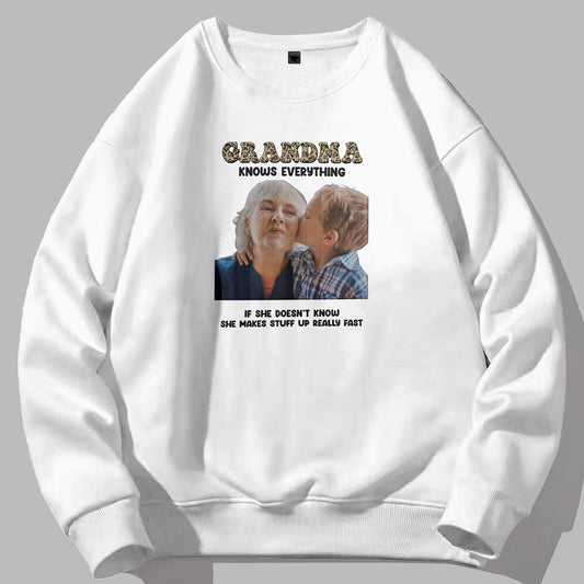 Grandma Knows Everything Custom Embroidered Shirts - Gifts For Mother's day, Birthday Gift For Grandma