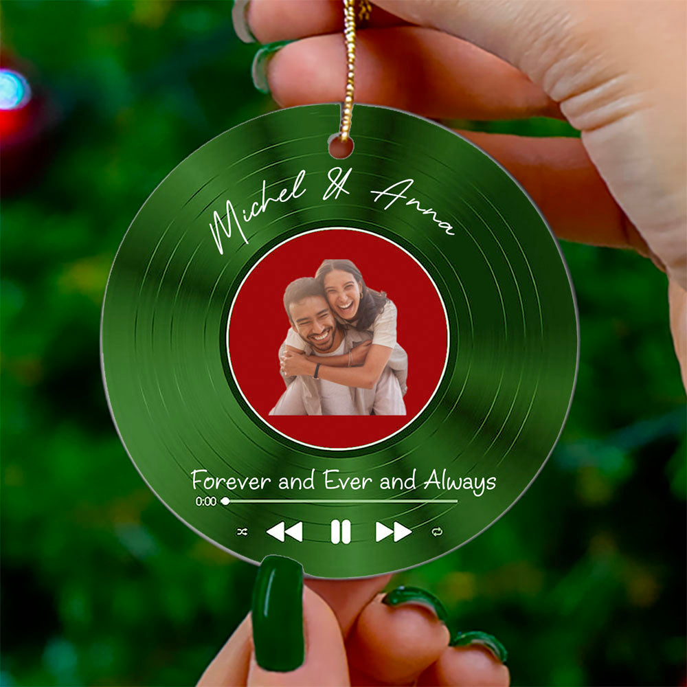 Custom Favorite Song and Photo For Couples - Personalized Ornament