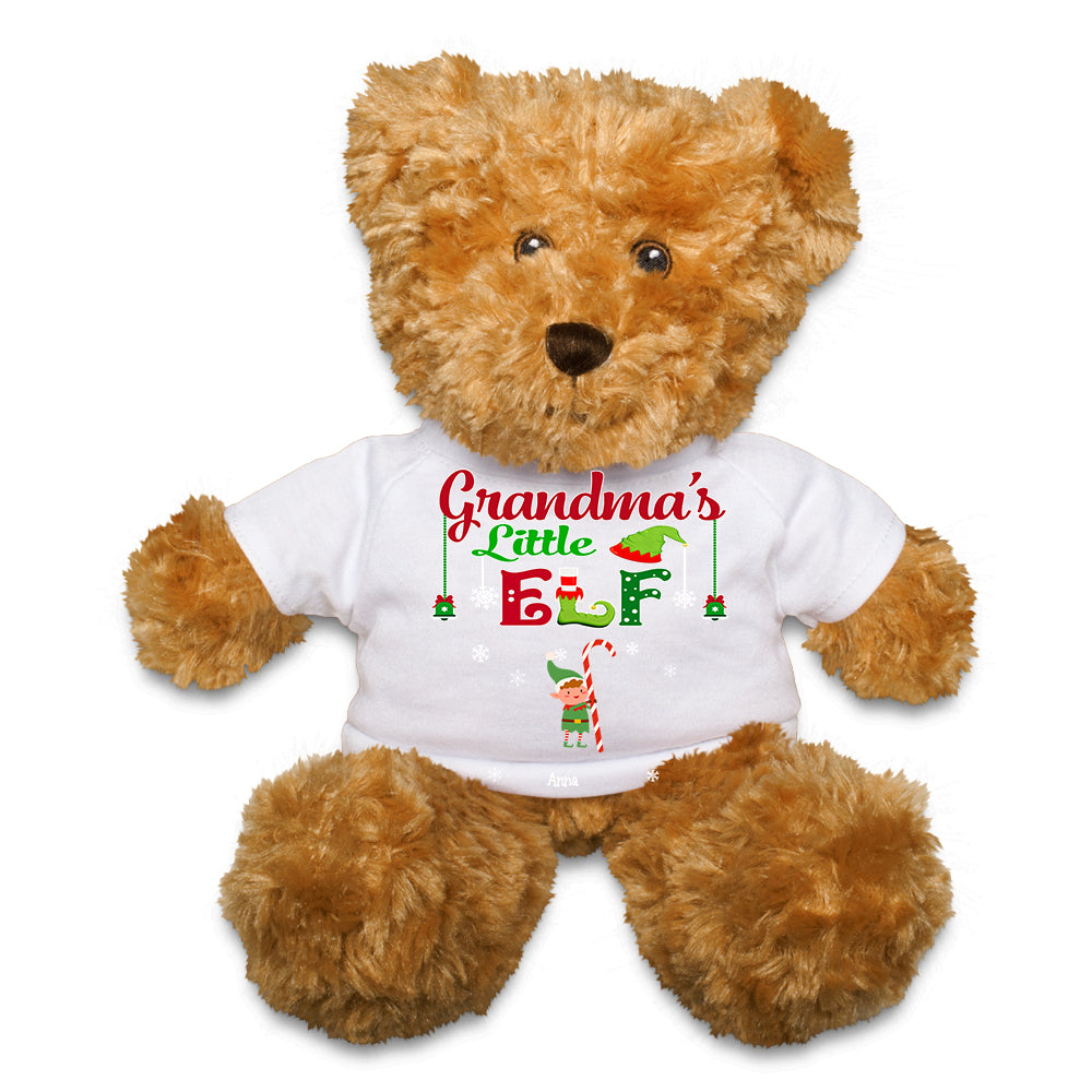 Grandma's Little Elf  - Personalized T- Shirt Teddy Bear