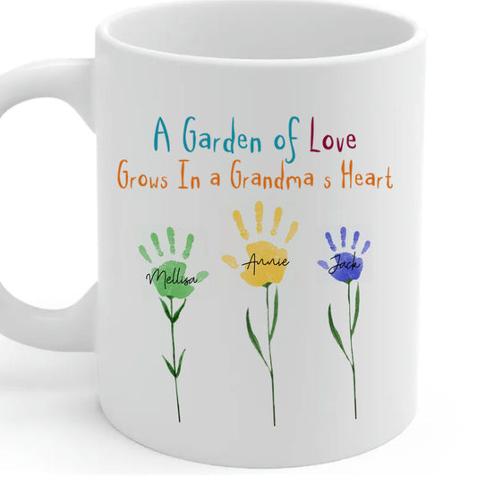 A Garden Of Love Grows In A Grandma's Heart Personalized Coffee Mug