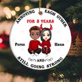 Annoying Each Other But Still Going Strong - Christmas Gift For Couples - Personalized Custom Circle Ceramic Ornament