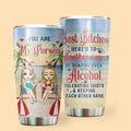 Beach Best Friend Here To Another Year of Bonding Over Alcohol Personalized Tumbler Gift For Bestie