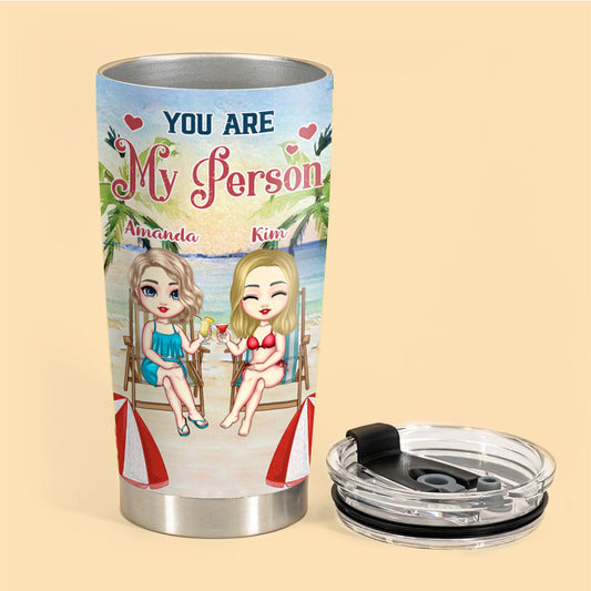 Beach, Booze & Bestie Personalized Tumbler for Sister, Soul Sisters