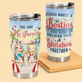 Beach, Booze & Bestie Personalized Tumbler for Sister, Soul Sisters