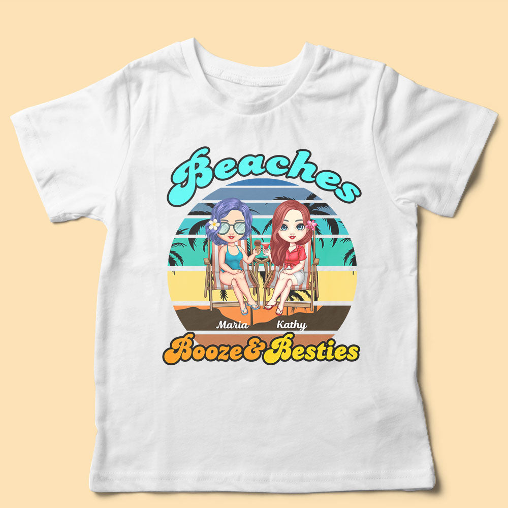 Beaches Booze and Besties Personalised T Shirts