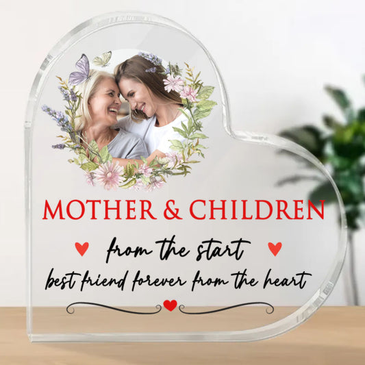 Best Friends From The Heart Personalized Heart Shaped Acrylic Plaque For Mother's Day