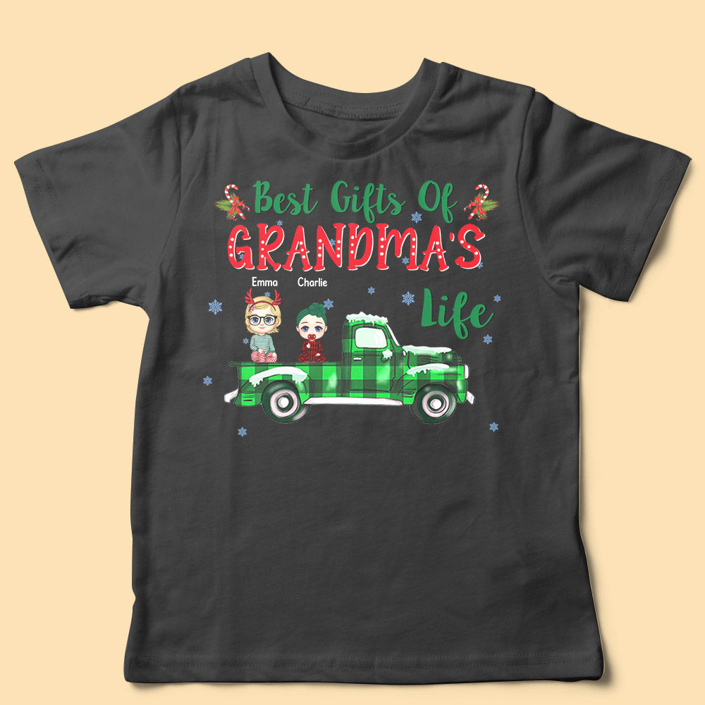 Best Gift Of Grandma's Life Personalized Matching Christmas Shirt