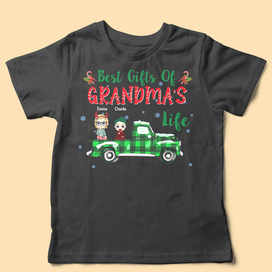 Best Gift Of Grandma's Life Personalized Matching Christmas Shirt