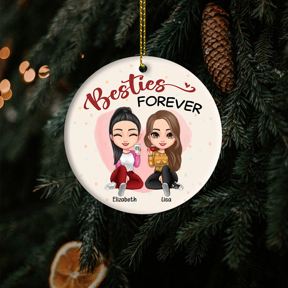 Besties Forever - Personalized Ceramic Christmas Ornament