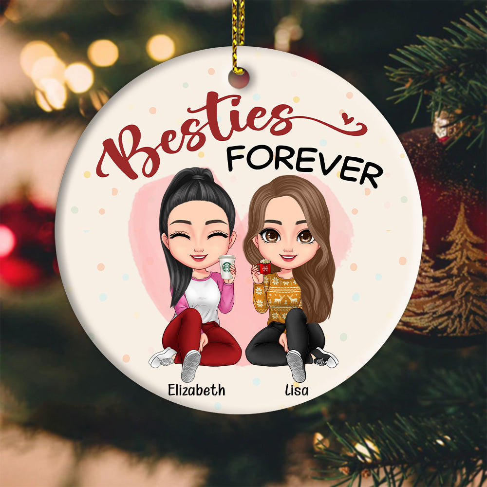 Besties Forever - Personalized Ceramic Christmas Ornament