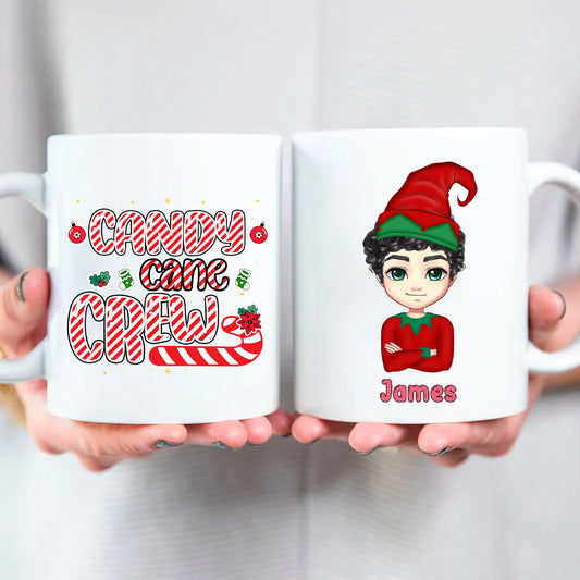 Candy Cane Crew Personalized Christmas Family Mug