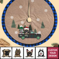 Dog-On-The-Car Personalized Christmas Tree Skirt