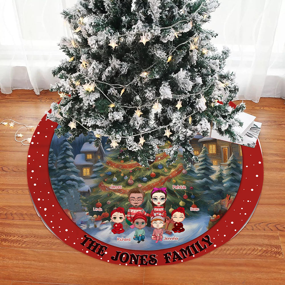 Cherish Outside Christmas Family Personalized Tree Skirt