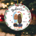 Christmas Gift For Besties Sisters Siblings Personalized Circle Ornament Besties Forever