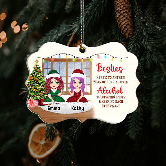 Christmas Gifts For Besties - Personalized Custom Medallion Aluminum Ornament