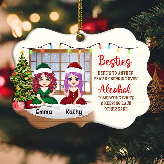 Christmas Gifts For Besties - Personalized Custom Medallion Aluminum Ornament