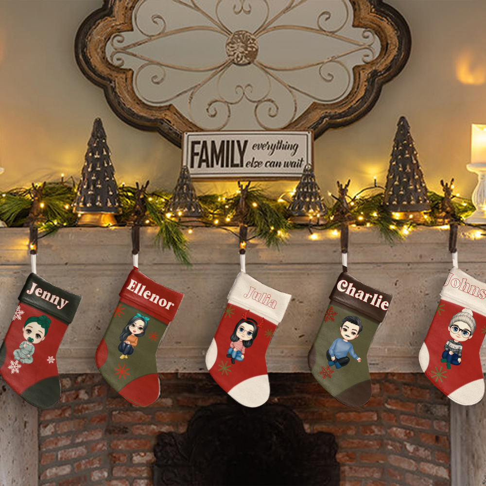 Classic Personalized Christmas Stocking For Family Members