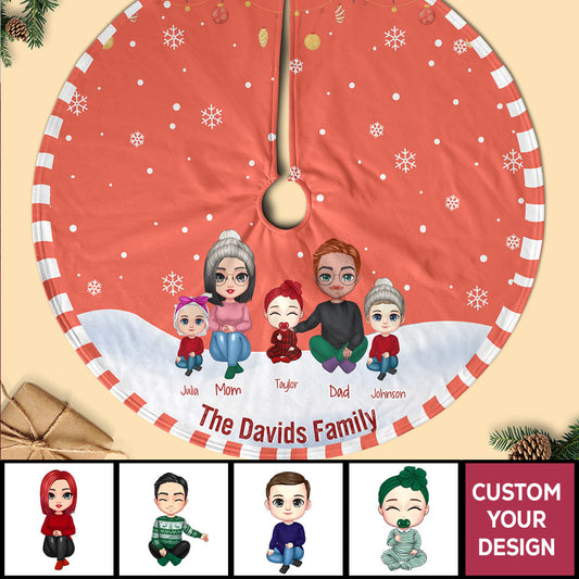 Colorful X-mas Weather For Family Personalized Christmas Tree Skirt
