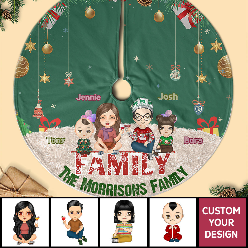 Cozy Family Atmosphere - Personalized Christmas Tree Skirt