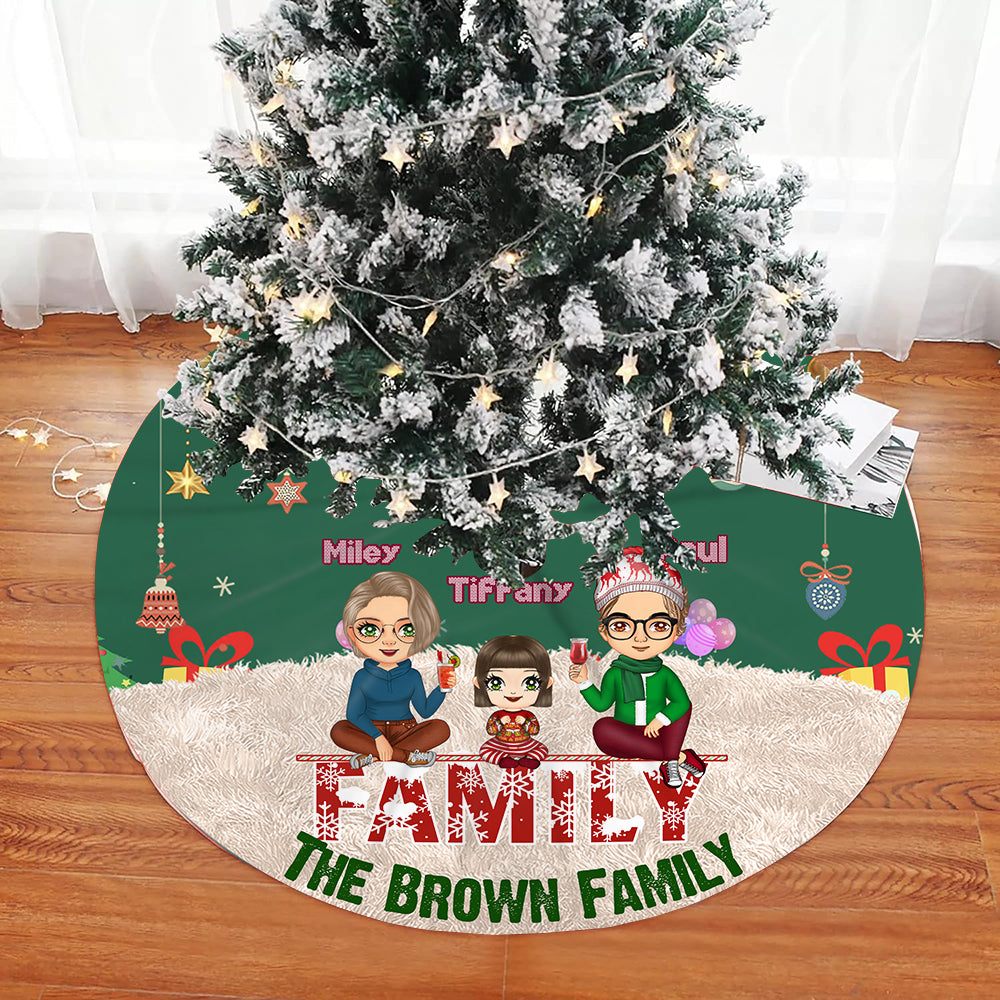 Cozy Family Atmosphere - Personalized Christmas Tree Skirt