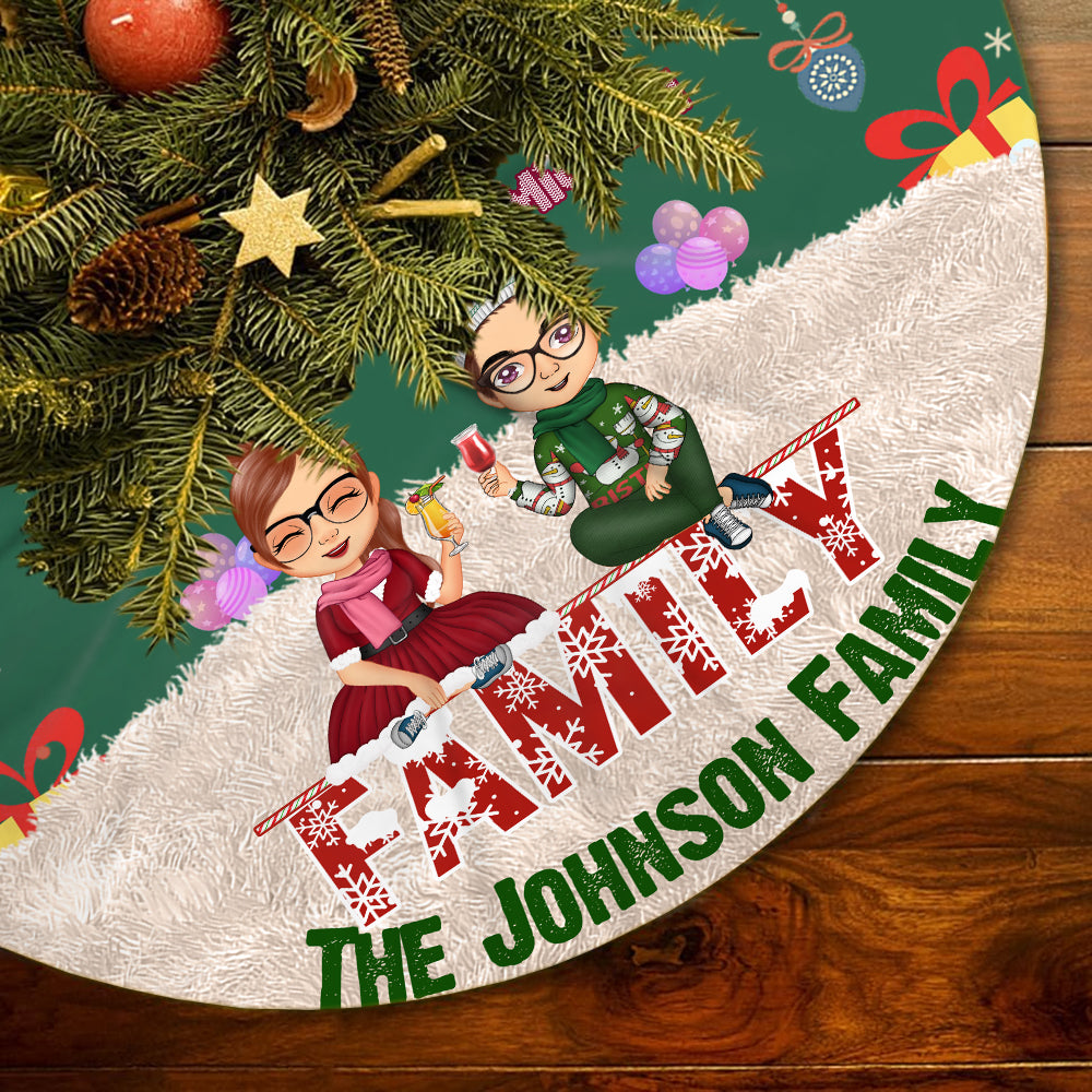 Cozy Family Atmosphere - Personalized Christmas Tree Skirt