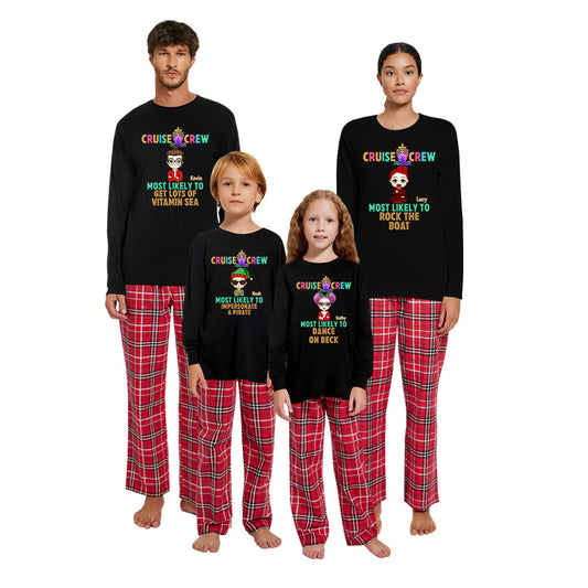 Cruise Crew Most Likely To Personalized Christmas Matching Pajamas For Family With Dog