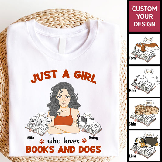 Custom Dog Shirts Just A Girl Who Loves Books And Dogs