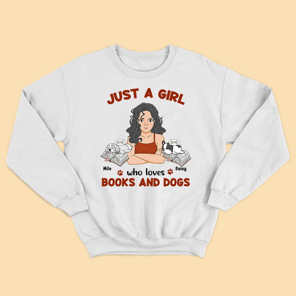 Custom Dog Shirts Just A Girl Who Loves Books And Dogs